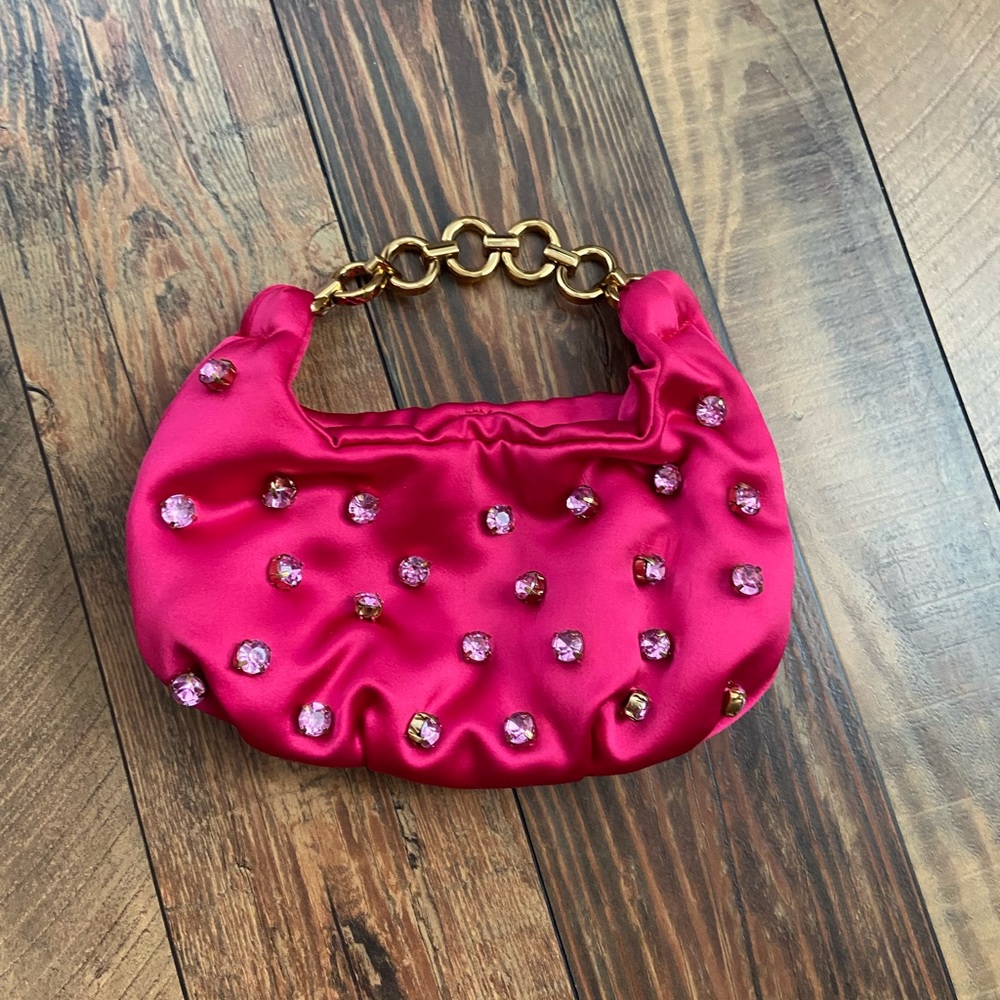 Zara Jeweled Satin Handbag